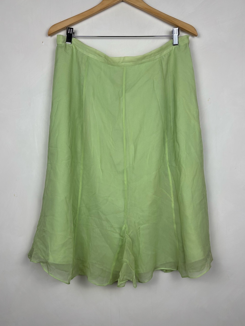 Vintage Terry Lewis Silk Fairy Midi Skirt Green 1X Lined Fairycore Cottagecore